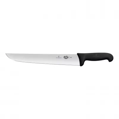 Victorinox Butcher Knife Straight Edge Blade Fibrox 31cm | Black