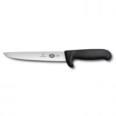 Victorinox Sticking Knife Straight Edge Blade Safety Nose Fibrox 18cm | Black