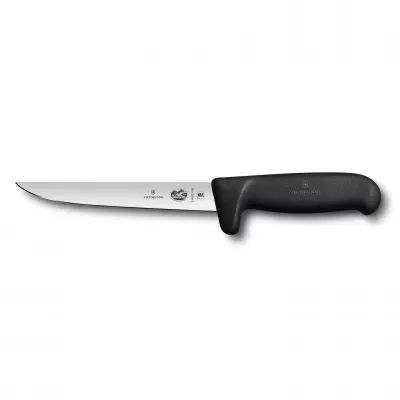 Victorinox Boning Knife Straight Wide Blade Safety Grip Fibrox 15cm | Black
