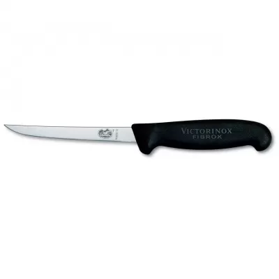 Victorinox Boning Knife Straight Extra Narrow Blade Fibrox 12cm | Black