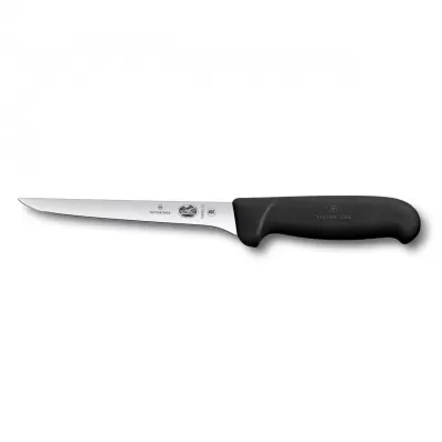Victorinox Boning Knife Straight Flexible Narrow Blade Fibrox 15cm| Black