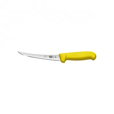Victorinox Boning Knife Curved Narrow Blade Safety Grip Fibrox 15cm | Yellow
