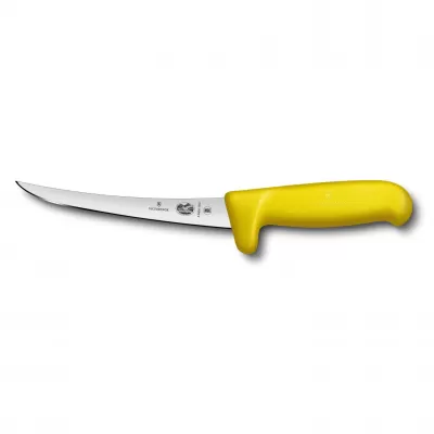 Victorinox Boning Knife Curved Blade Safety Grip Fibrox 15cm | Yellow