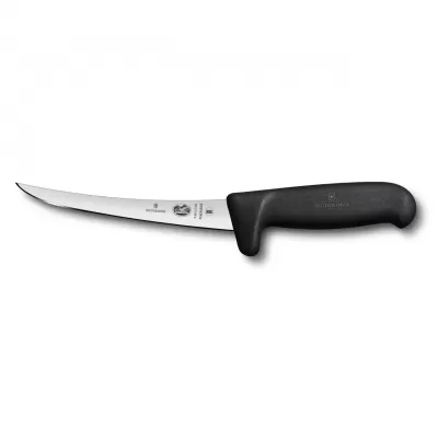 Victorinox Boning Knife Curved Flexible Narrow Blade Safety Grip Fibrox 15cm | Black