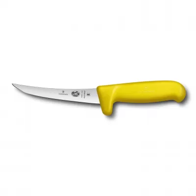 Victorinox Boning Knife Curved Flexible Narrow Blade Safety Grip Fibrox 12cm | Yellow