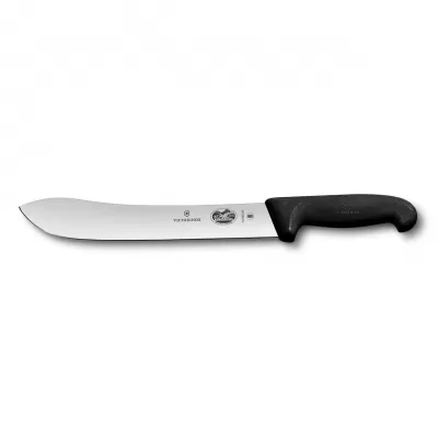 Victorinox Butcher Knife Wide Tip Blade Fibrox 18cm | Black