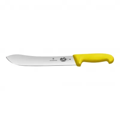 Victorinox Butcher Knife Wide Tip Blade Fibrox 25cm | Yellow