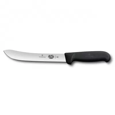 Victorinox Butcher Knife Heavy Stiff Blade Fibrox 18cm | Black