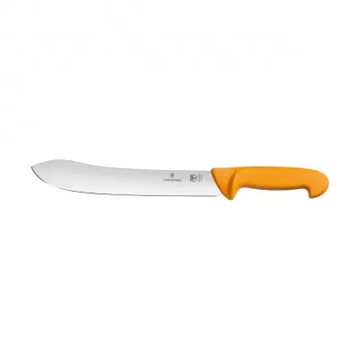 Victorinox Swibo Butcher Knife Wide Tip Stiff Blade 25cm | Yellow