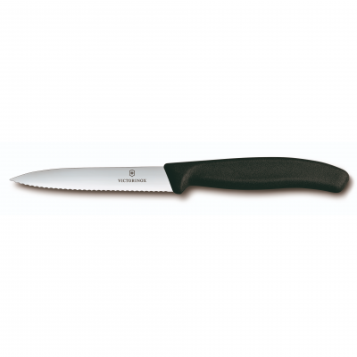 Victorinox Swiss Classic Paring Knife Wavy Edge Blade 10cm | Black