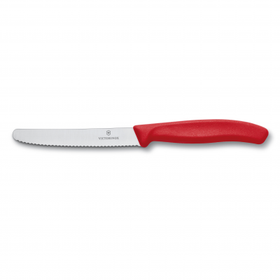 Victorinox Swiss Classic Steak/Tomato Knife Wavy Edge Blade 11cm | Red