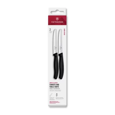 Victorinox Swiss Classic Steak/Tomato Knife 11cm Black | 2 Piece