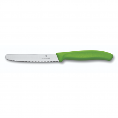 Victorinox Swiss Classic Steak/Tomato Knife Wavy Edge Blade 11cm | Green