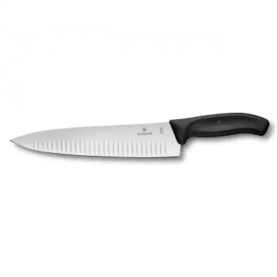 Victorinox Swiss Classic Cooks/Carving Knife Fluted Edge Blade 25cm | Black