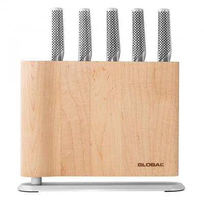 Global UKU Knife Block Set Maple | 6 Piece