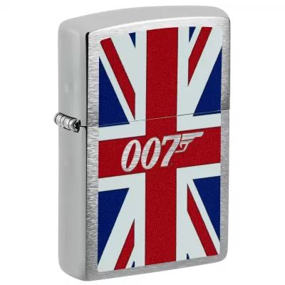 Zippo 007 James Bond Union Jack Design | Brushed Chrome