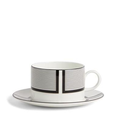 Wedgwood Vera Wang Luxe Graphite Teacup Saucer V1 | 235ml