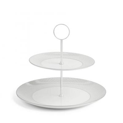 Wedgwood Gio Platinum Cake Stand | 2 Tier