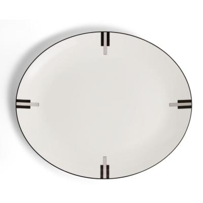 Wedgwood Vera Wang Luxe Graphite Oval Platter | 33.2cm