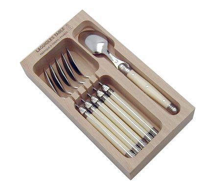 Andre Verdier Debutant Dessert Spoon Set/6 Ivory | 30x20x2cm