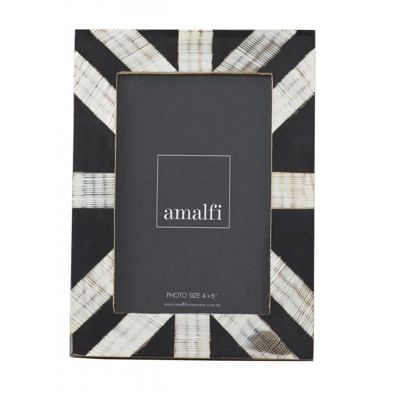 Amalfi Chenoa 4x6 Photo Frame Black/Cream 14x19cm