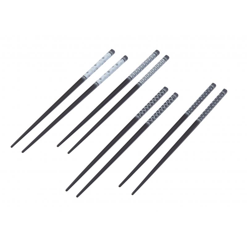Davis & Waddell Bamboo Chopsticks Set/4 Pairs Black/White 22x1x1cm