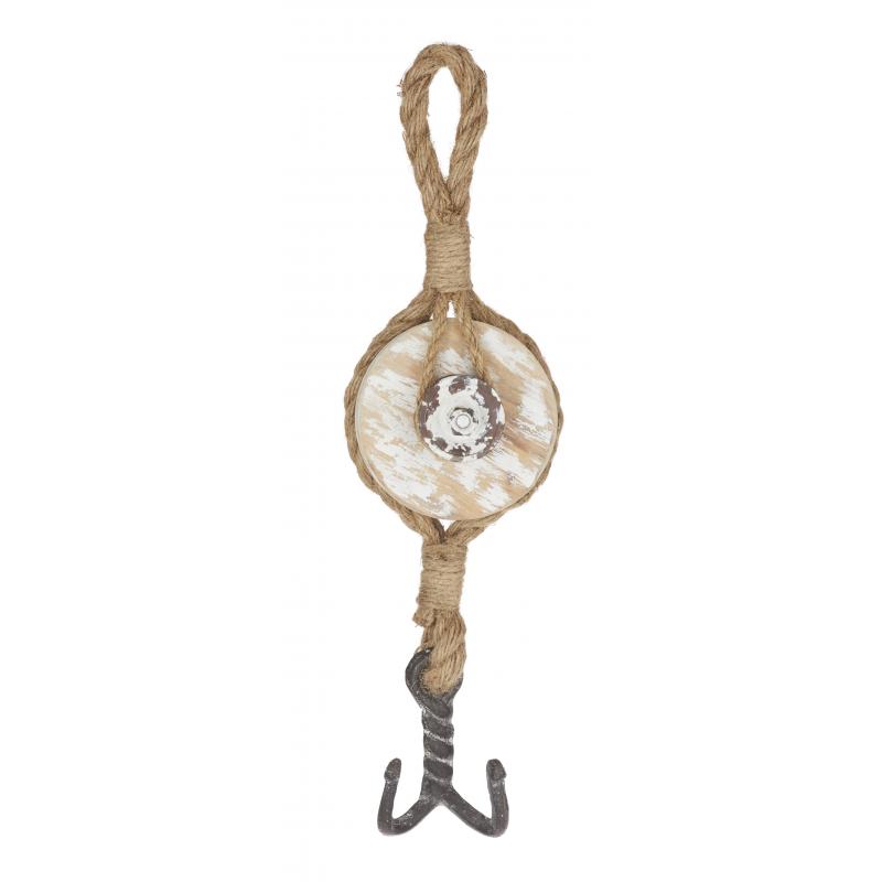 Amalfi Sailors Hook - White/Natural 10x41cm