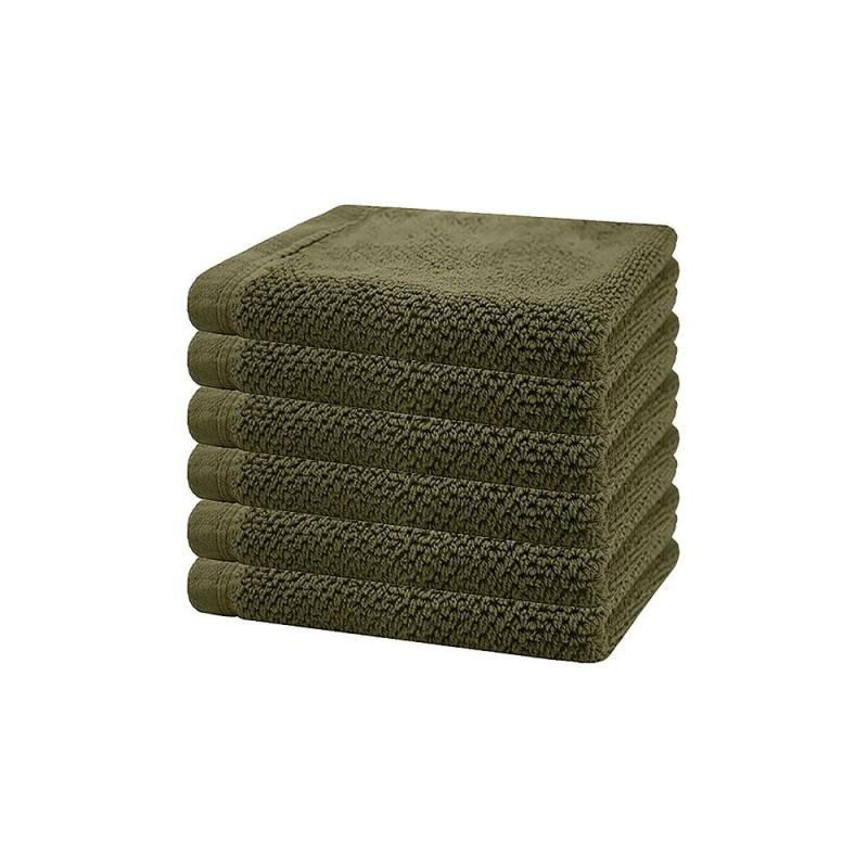 Bambury Angove 6 Pack Face Washer 33x33cm | Olive