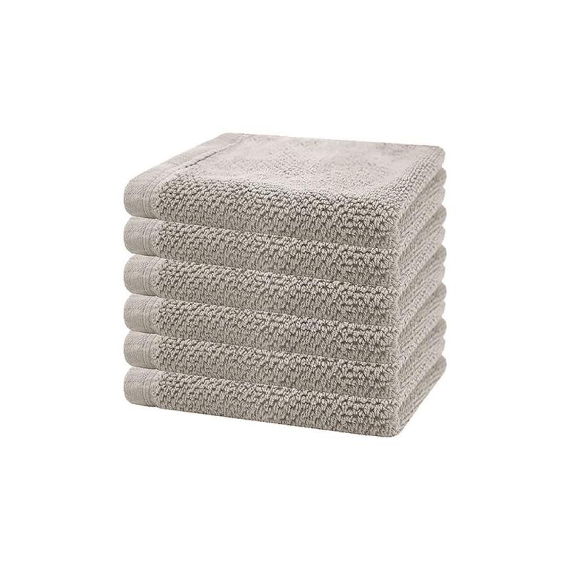 Bambury Angove 6 Pack Face Washer 33x33cm | Pebble