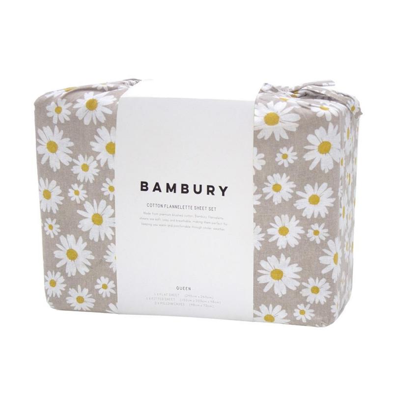 Bambury Daisy Flannelette Sheet Set | Queen