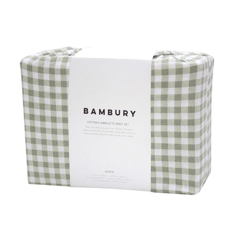 Bambury Flannelette Sheet Set | Double | Gingham
