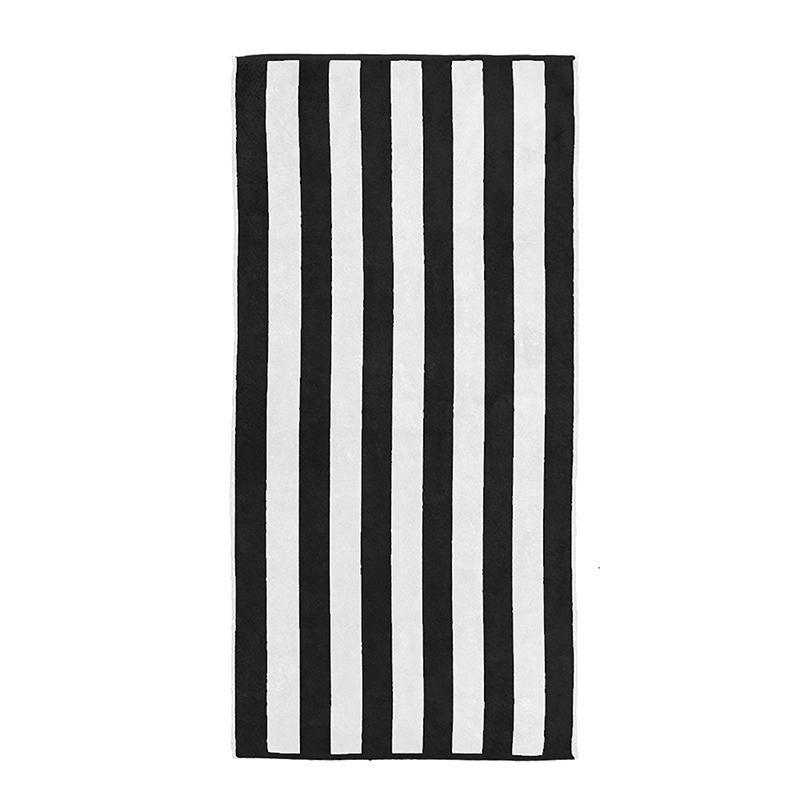 Bambury Cabana Stripe Beach Towel 75 x 150cm | Black