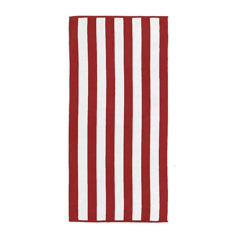 Bambury Cabana Stripe Beach Towel 75 x 150cm | Red