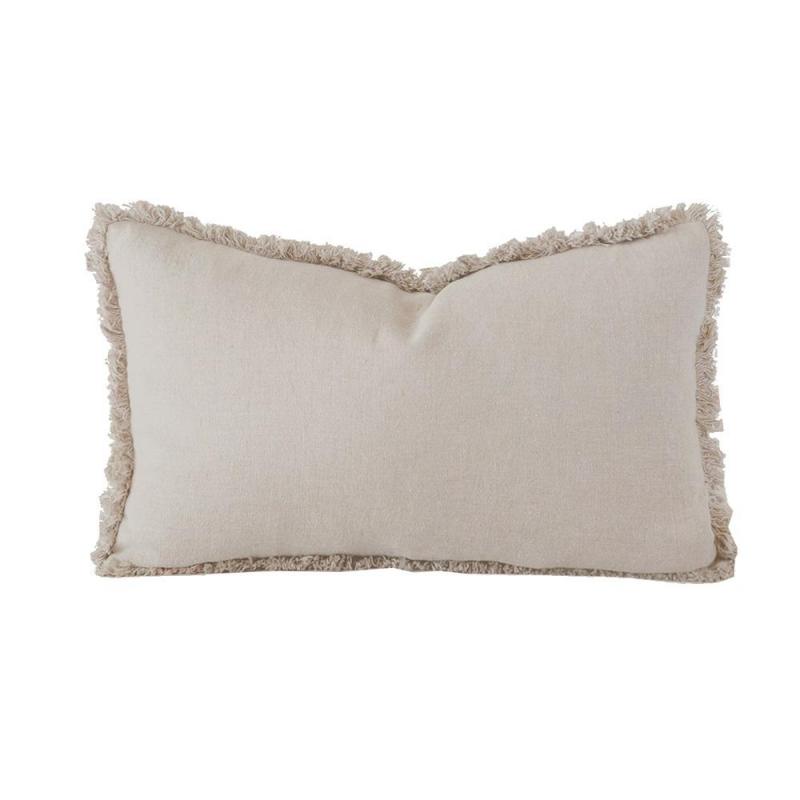Bambury Linen Cushion 30x60cm Pebble