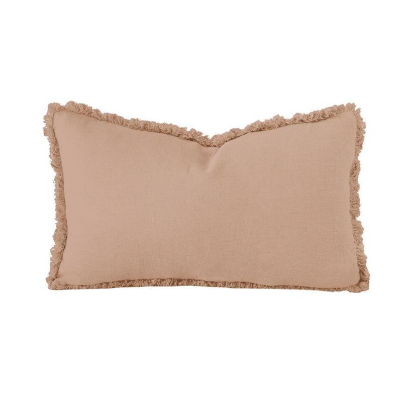 Bambury Linen Cushion 30x60cm Tea Rose
