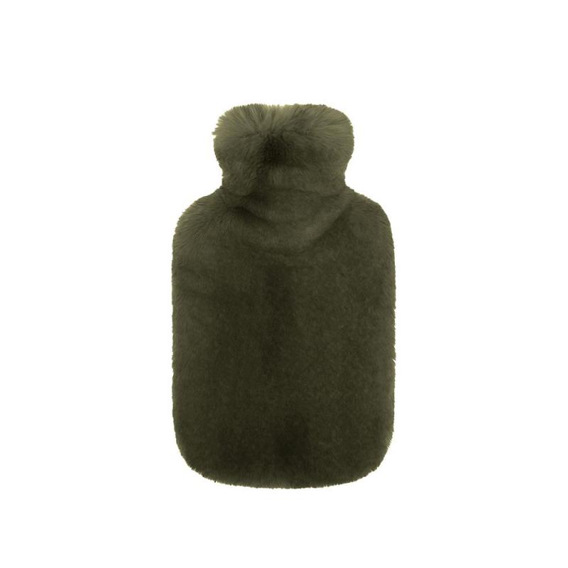 Bambury Frida Faux Fur Hot Water Bottle | Olive