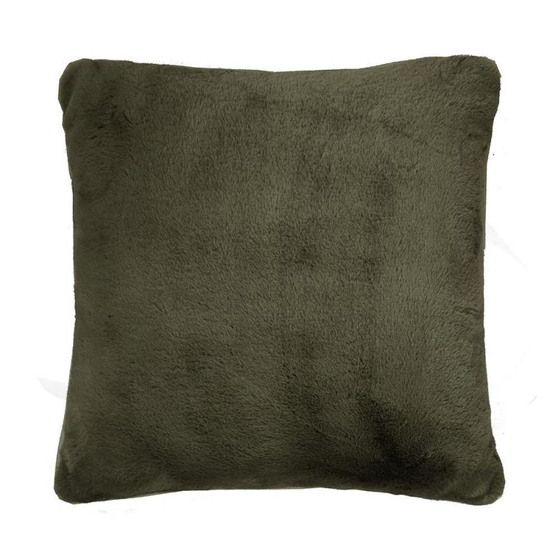 Bambury Frida Faux Fur Square Cushion 50x50cm | Olive