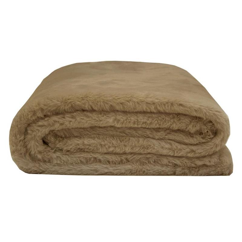 Bambury Frida Faux Fur Throw 150x200cm | Biscuit