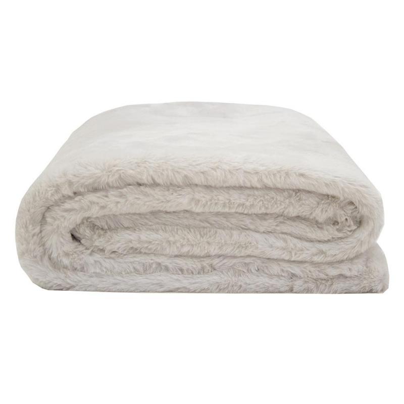 Bambury Frida Faux Fur Throw 150x200cm | Pebble