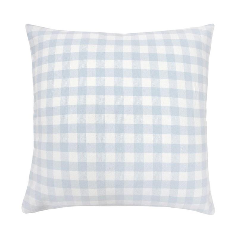 Bambury Gingham Square Cushion 50x50cm | Sky