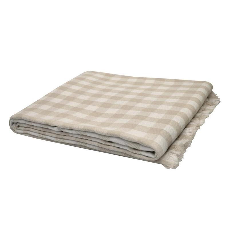 Bambury Gingham Throw | Latte