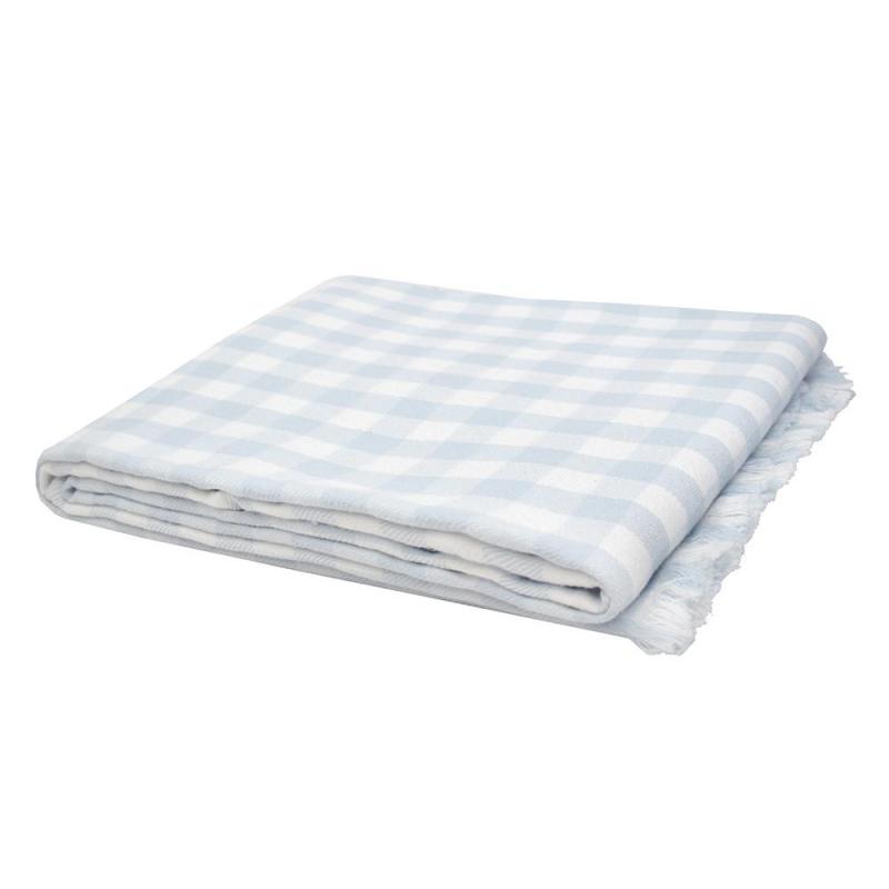 Bambury Gingham Throw 130x180cm | Sky