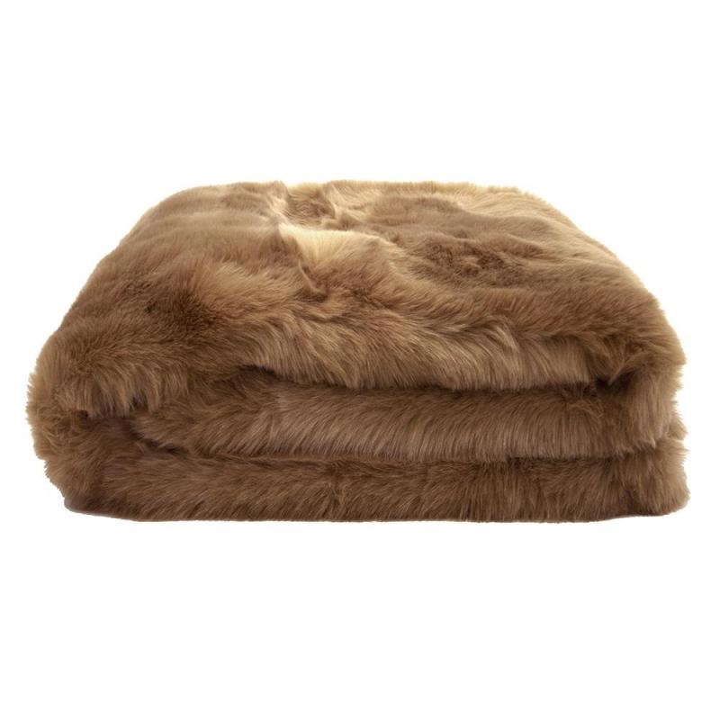 Bambury Luxury Faux Fur Throw 130x180cm | Fawn
