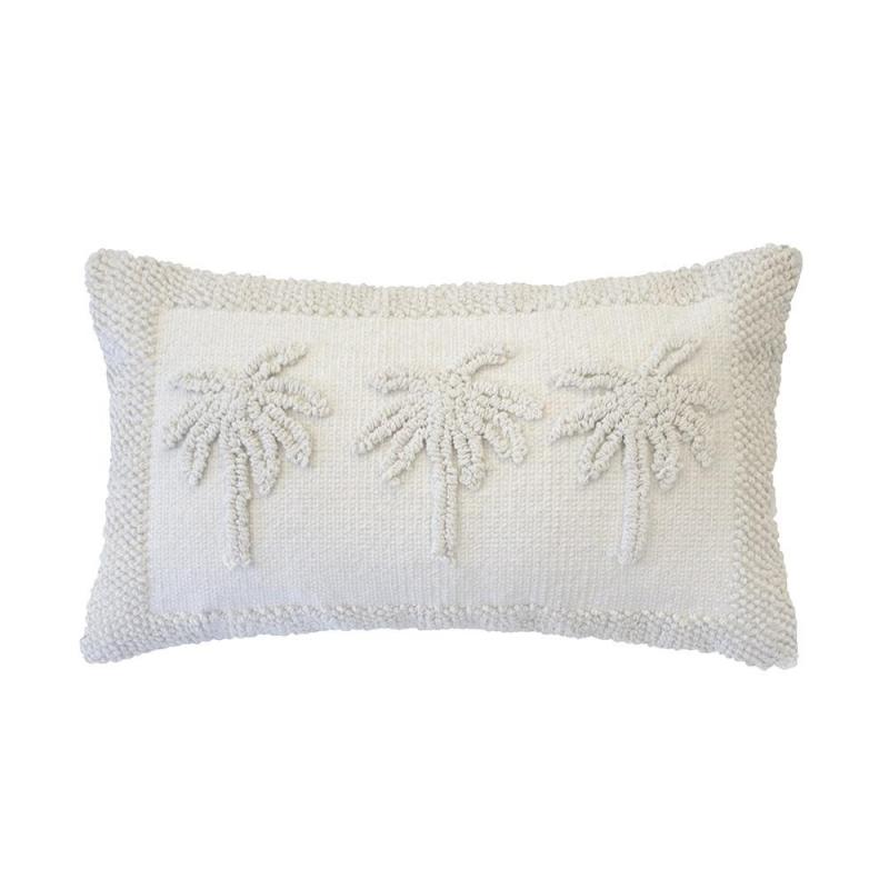 Bambury Three Palms Rectangle Cushion 30x50cm | Ivory