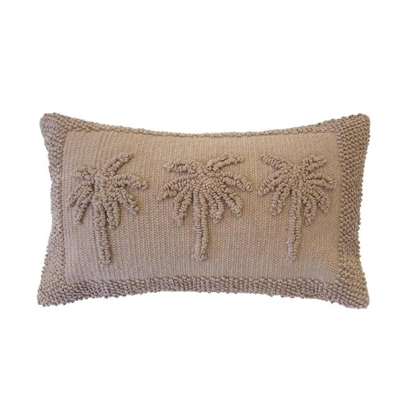 Bambury Three Palms Rectangle Cushion 30x50cm | Tea Rose