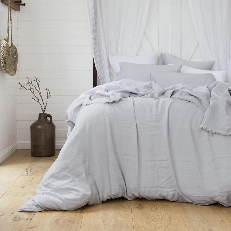 Bambury Super King Linen Quilt Cover Set Silver
