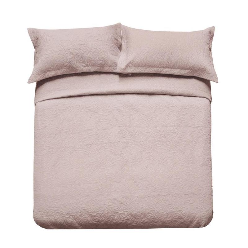 Bambury Single/Double Botanica Coverlet Set Shell