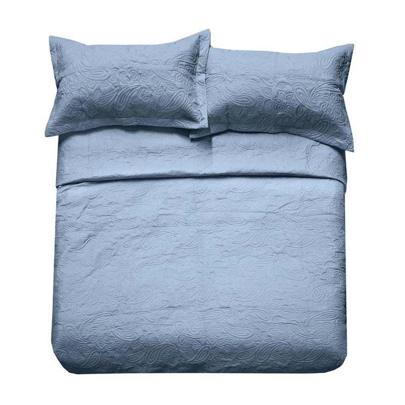 Bambury Paisley Coverlet Set Queen/King | Blue