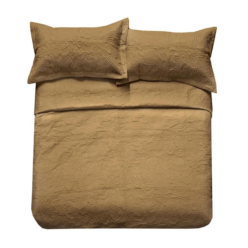 Bambury Queen/King Paisley Coverlet Set | Honey
