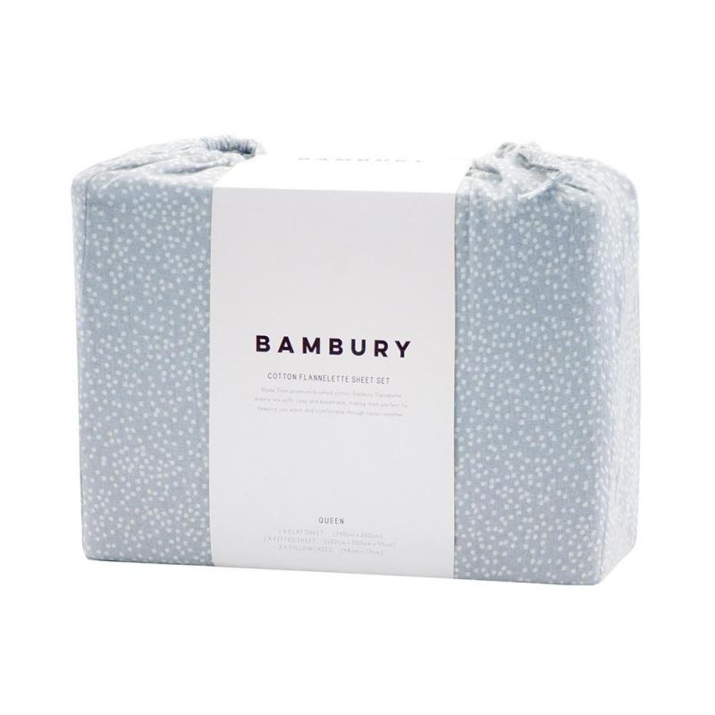 Bambury Spots Flannelette Sheet Set Blue | Single